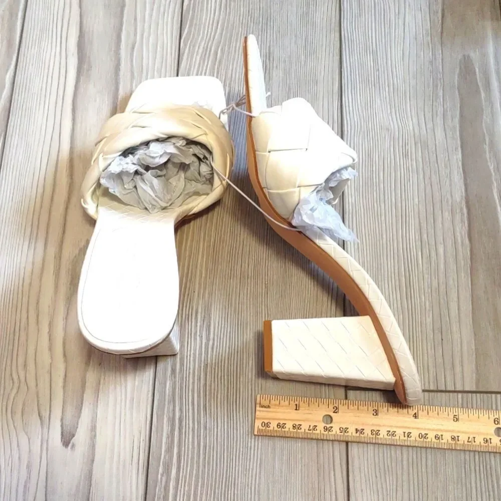 (56-4542) Rilista Women's Square Open Toe Heeled Sandals Sz 6.5